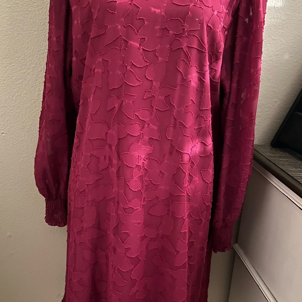 Tommy Hilfiger Red Sheath Dress with Bishop Sleeves